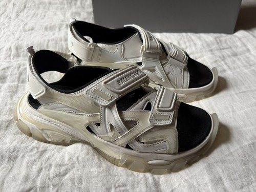 Balenciaga white track sandals - white,